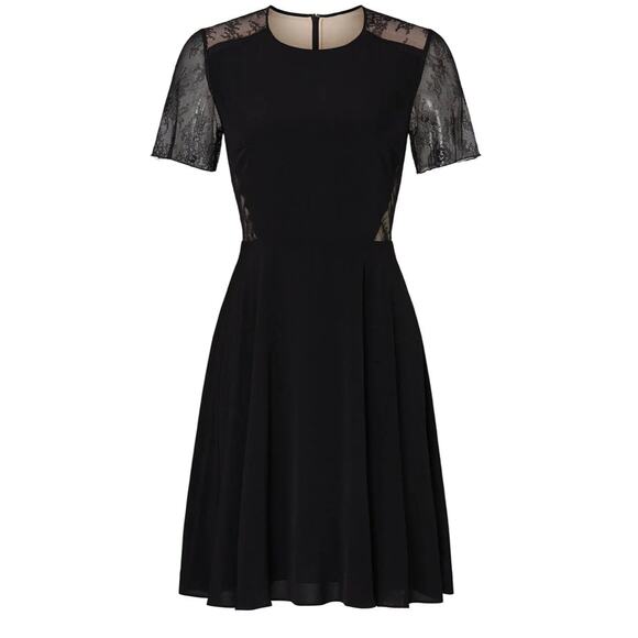 Jason wu Designer little black dress laced georgette party cocktail dress size 2 - Picture 1 of 8